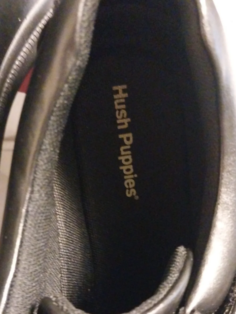 Hush Puppies Black Leather Slip-On Comfort Shoes New With Tags